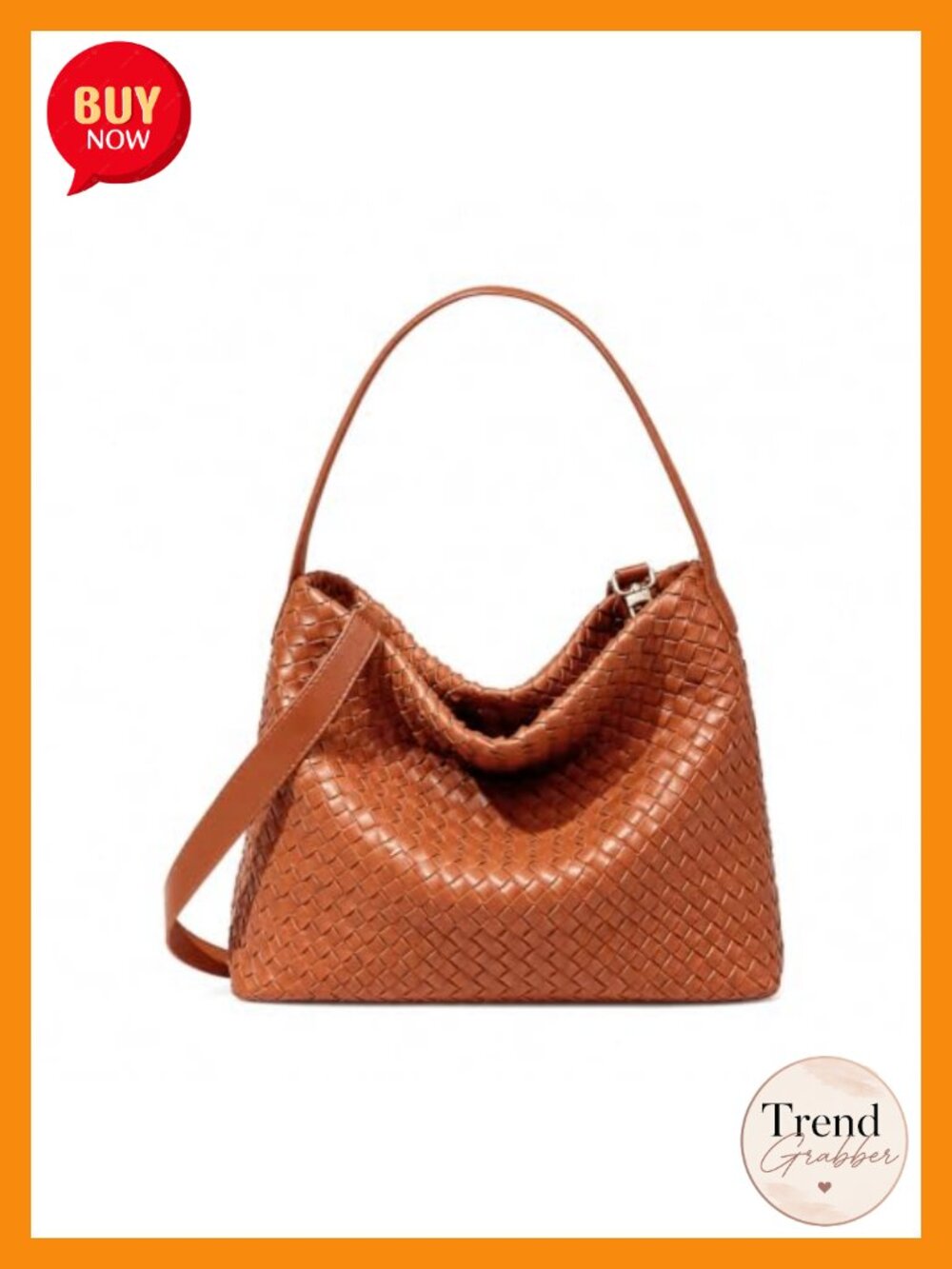 Woven Tote Bag Large Hobo Shoulder Purse PU Leather Women